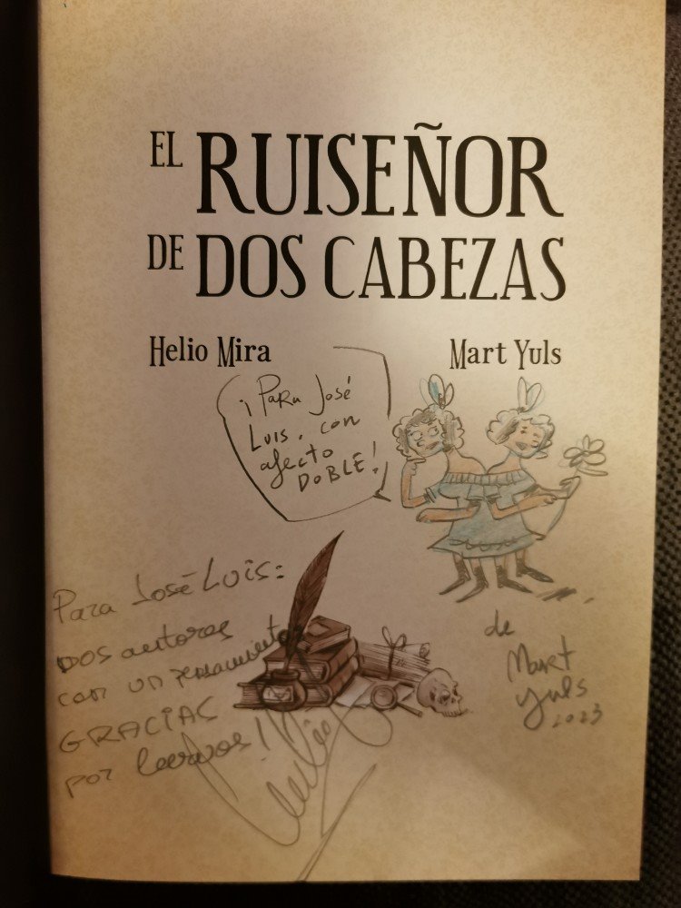 Dedicatoria de El ruiseñor de dos cabezas (Cartoné 128 pp) Whakoom
