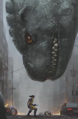 Godzilla Destroys the Marvel Universe (Variant Cover) #3.5