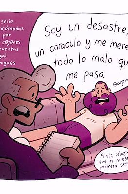 Soy un desastre, un caraculo y me merezco todo lo malo que me pasa. Una serie de incómodas tiras por ¡Qué C0j0nrs me cuentas colega! y amigues